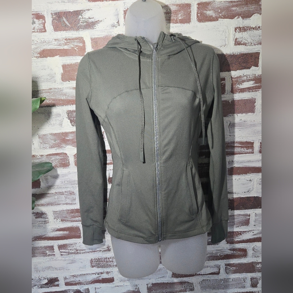 Love Tree Olive Green Zip Hoodie